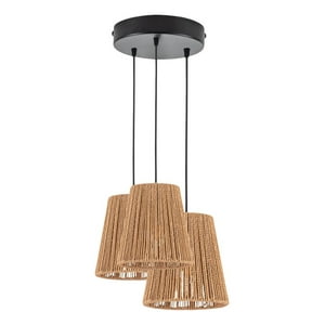 Genérico - Lámpara Techo Colgante 3 Luces Tejida Estilo Bohemio Jhn