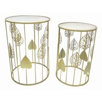 Genérico - Set 2 Mesa Centro Auxiliar Diseño Botánico Decoración Jhn