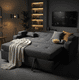 thumbnail image 4 of Sofá Cama 2 Plazas Reclinable con Baúl y Portavasos Royal Lino Tokio Gris Oscuro, 4 of 6