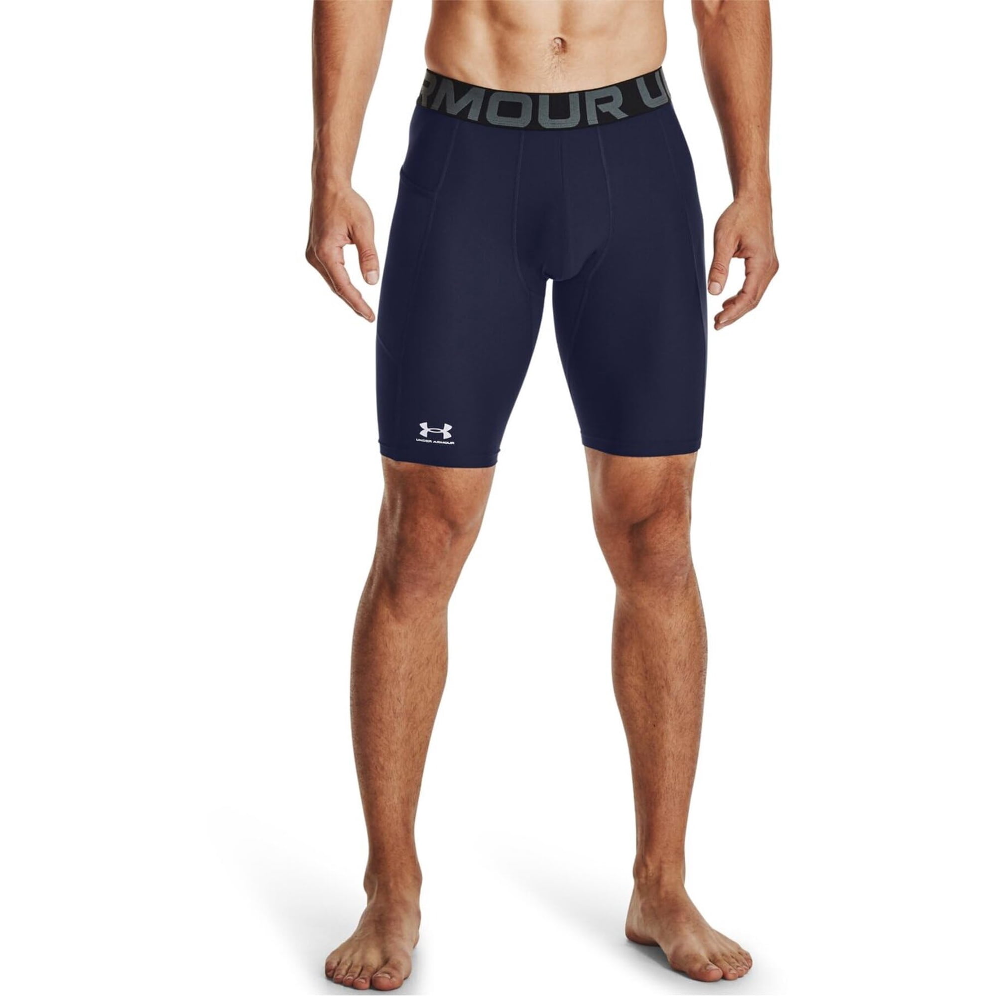 Shorts Largos Heatgear Para Hombre Under Armour En Azul Marino De 23 Cm