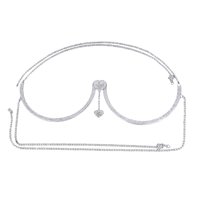 Magideal - Cadena Para Sujetador Con Soporte Para El Pecho Con Diamantes De Imitación, Joyería Corporal Para Fiestas En La Playa, Bikini Para Niñas Con Cristales Plata