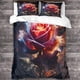 thumbnail image 3 of Funda nórdica Flame Rose, juego de ropa de cama para niños True Love, funda de edredón de microfibra con estampado 3D, juego de 3 piezas, funda nórdica con Z, 3 of 3