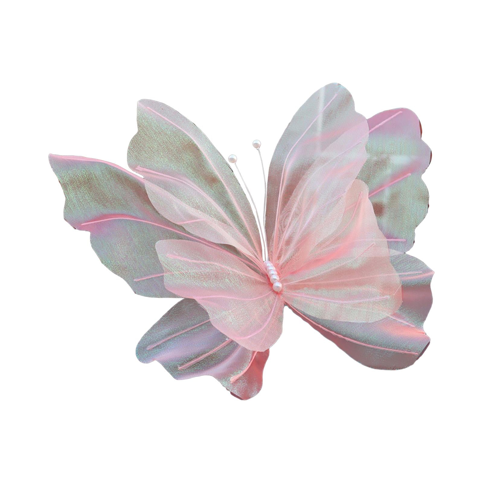 Magideal - Decoración De Mariposas, Mariposa De Red Hecha De Hilo De Seda, Mariposas Artificiales, Accesorio Para El Hogar, Decoración De Paredes, Decoración Par Rosa