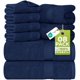 thumbnail image 1 of Juego de Toallas Utopia Towels 8 Piezas Algodón Azul Marino, 1 of 9