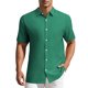 thumbnail image 1 of INSPIRE CHIC Camisas de Hombre para Regreso a Clases Manga Corta Botón Abajo Playa Verano Cuello de Punto Camisa L Verde, 1 of 5