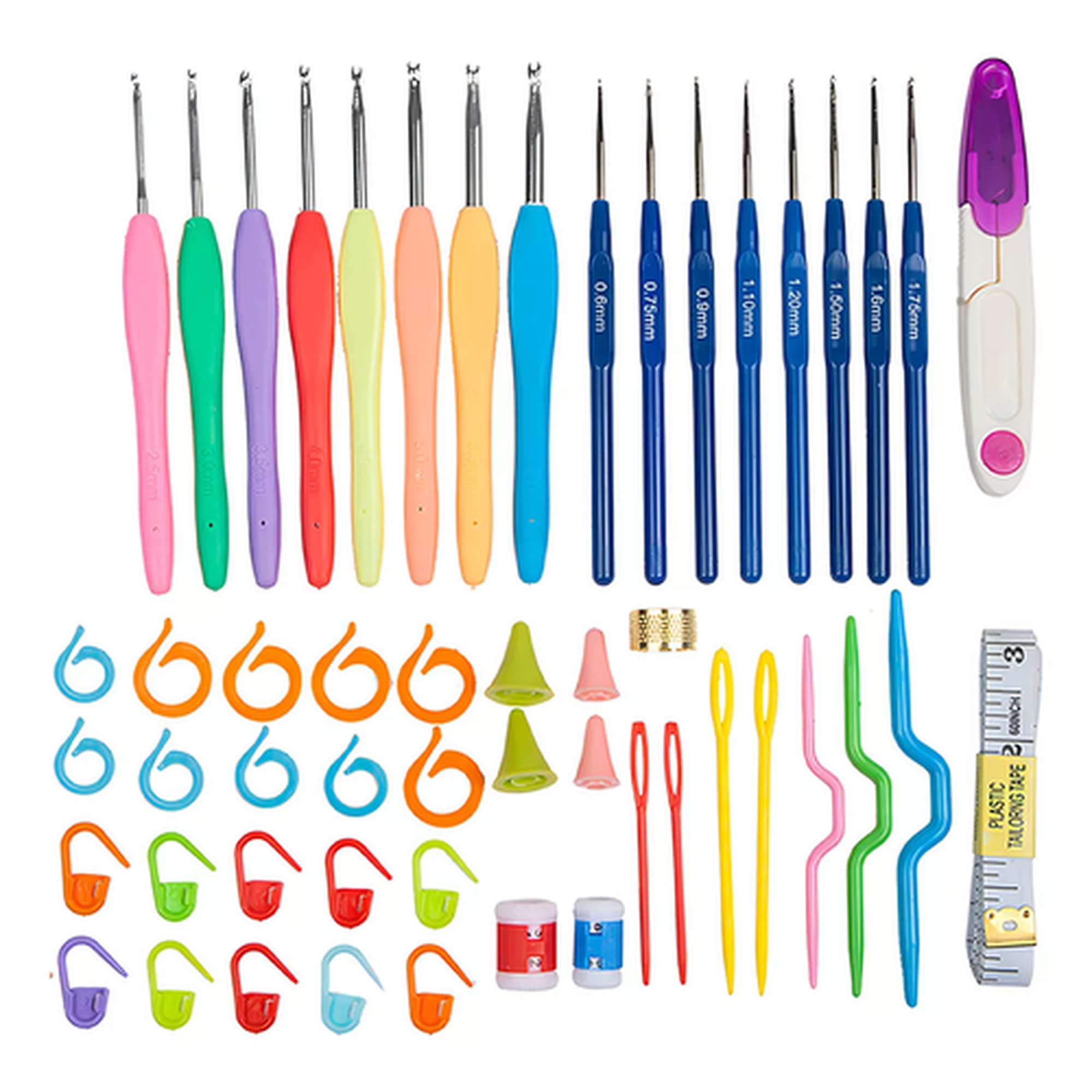 Genérico - Kit De Ganchos Ergonómicos Y Accesorios Para Tejer A Crochet