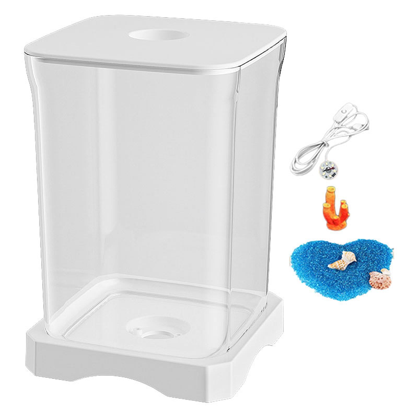 Acuario Pequeño Transparente De Escritorio Para Peces Betta, Para El Hogar, La Sala De Estar, Con Forma De Rana Blanca