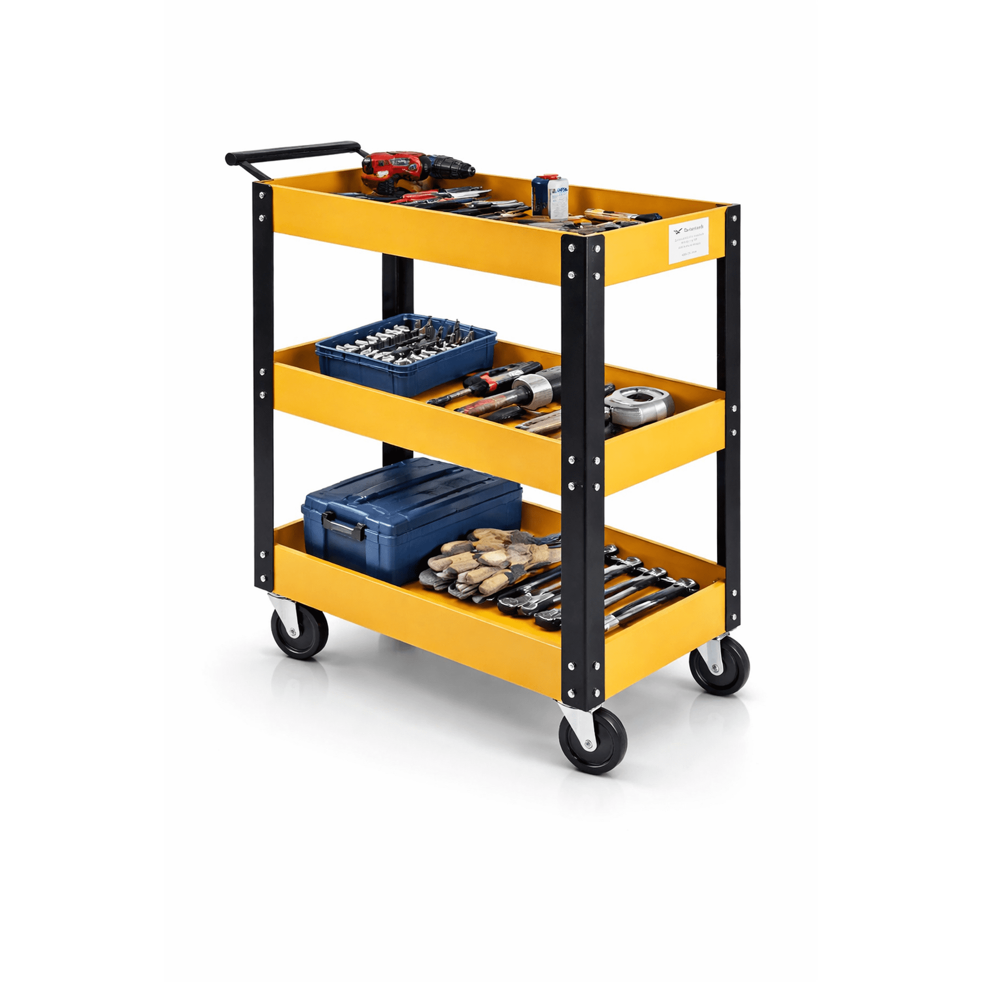 Gutstark - Carrito Multiusos Herramientas Taller Mecanico Resiste 120kg Amarillo