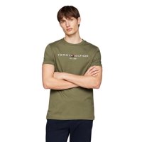 Camiseta Tommy Hilfiger Con Logotipo Bordado Para Hombre, 100% Algodón