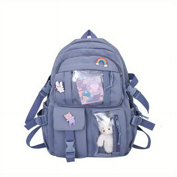 Upgrade Your School Style with our Waterproof College Backpack - Perfect for High School and College Students with Large Capacity and Thickened Material, Double Shoulder Bag with Random Badge Card Sty