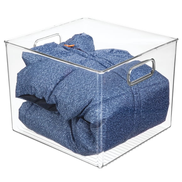 Papelera organizadora de almacenamiento mDesign Ligne Collection de plástico transparente