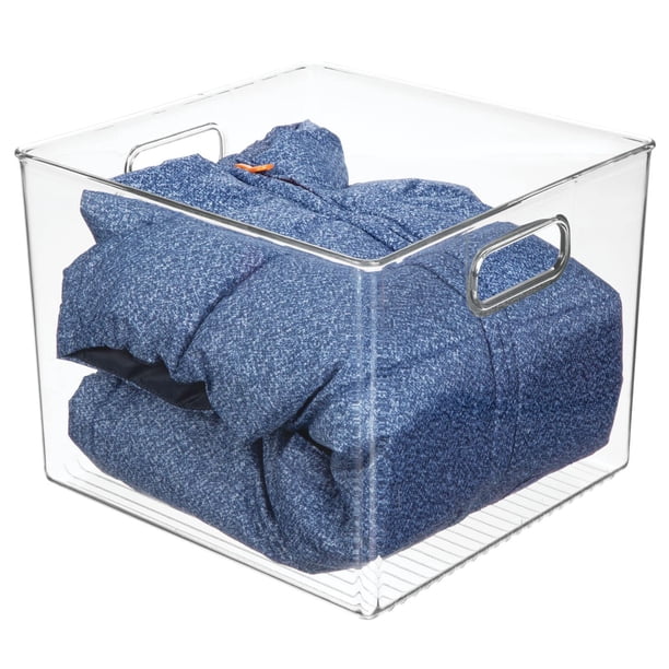 Papelera organizadora de almacenamiento mDesign Ligne Collection de plástico transparente