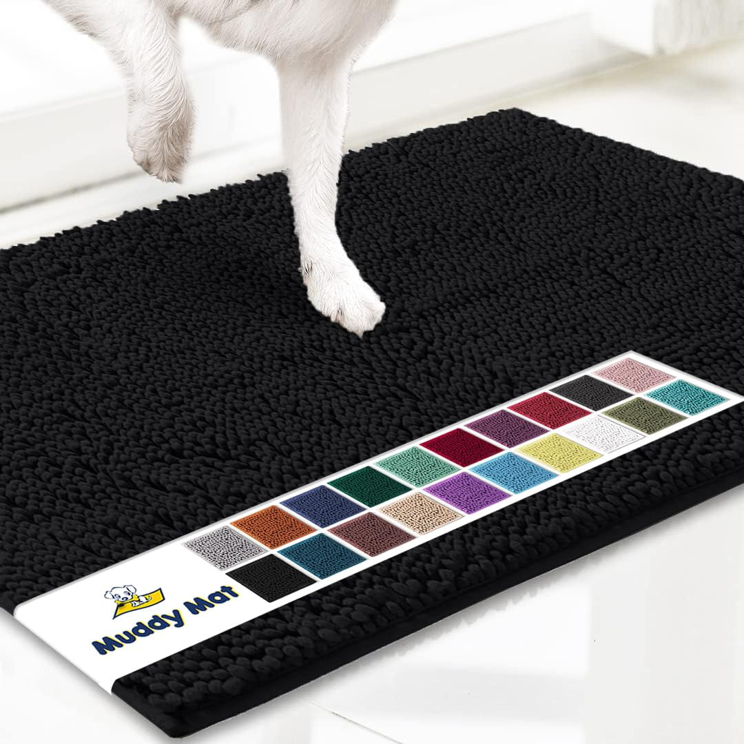Felpudo Para Perros Muddy Mat®, Superabsorbente, De Microfibra, Color Negro