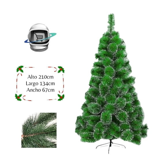 Arbol de Navidad 210cm Nevado Blanco Frondoso verde Tamano Unico