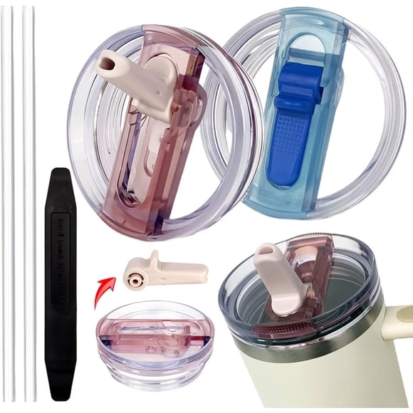 Tapa para vaso termo HWHIEUAIK 1.2 L con pajilla abatible – Pack de 2