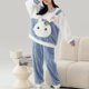 thumbnail image 3 of Pijama Conjunto Mujer Suave Forro Polar Ropa Dormir Invierno Azul M l, 3 of 3
