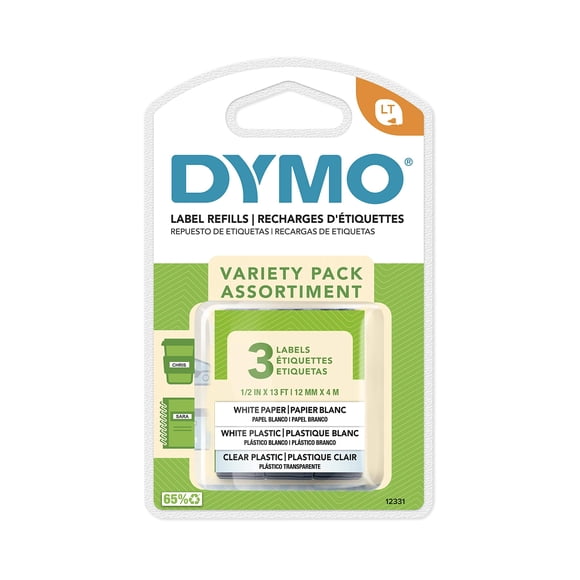 Label DYMO LT Variety Pack de 1/2 pulgada x 4 m para LetraTag