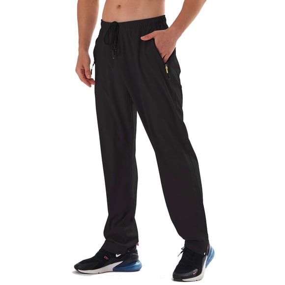 Pantalones deportivos AIRIKE para hombre resistentes al agua y de secado rápido, color negro