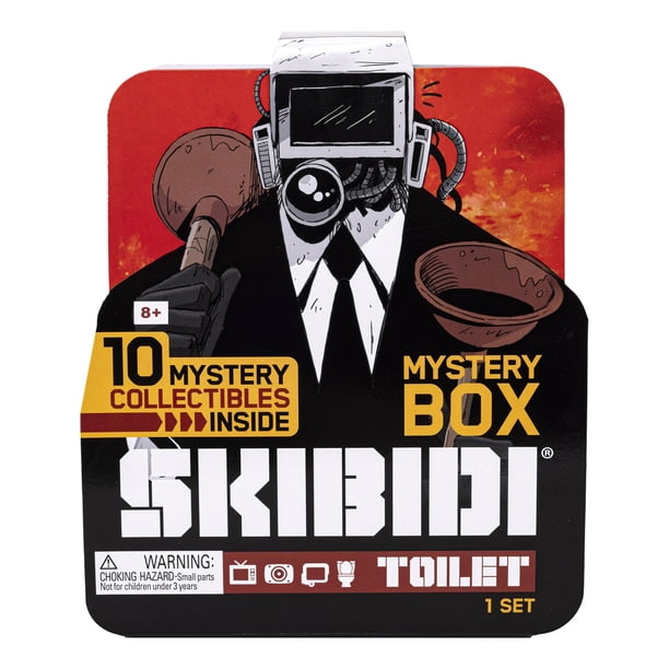 Bote misterioso para inodoro Skibidi, 10 unidades coleccionables, negro, naranja y rojo