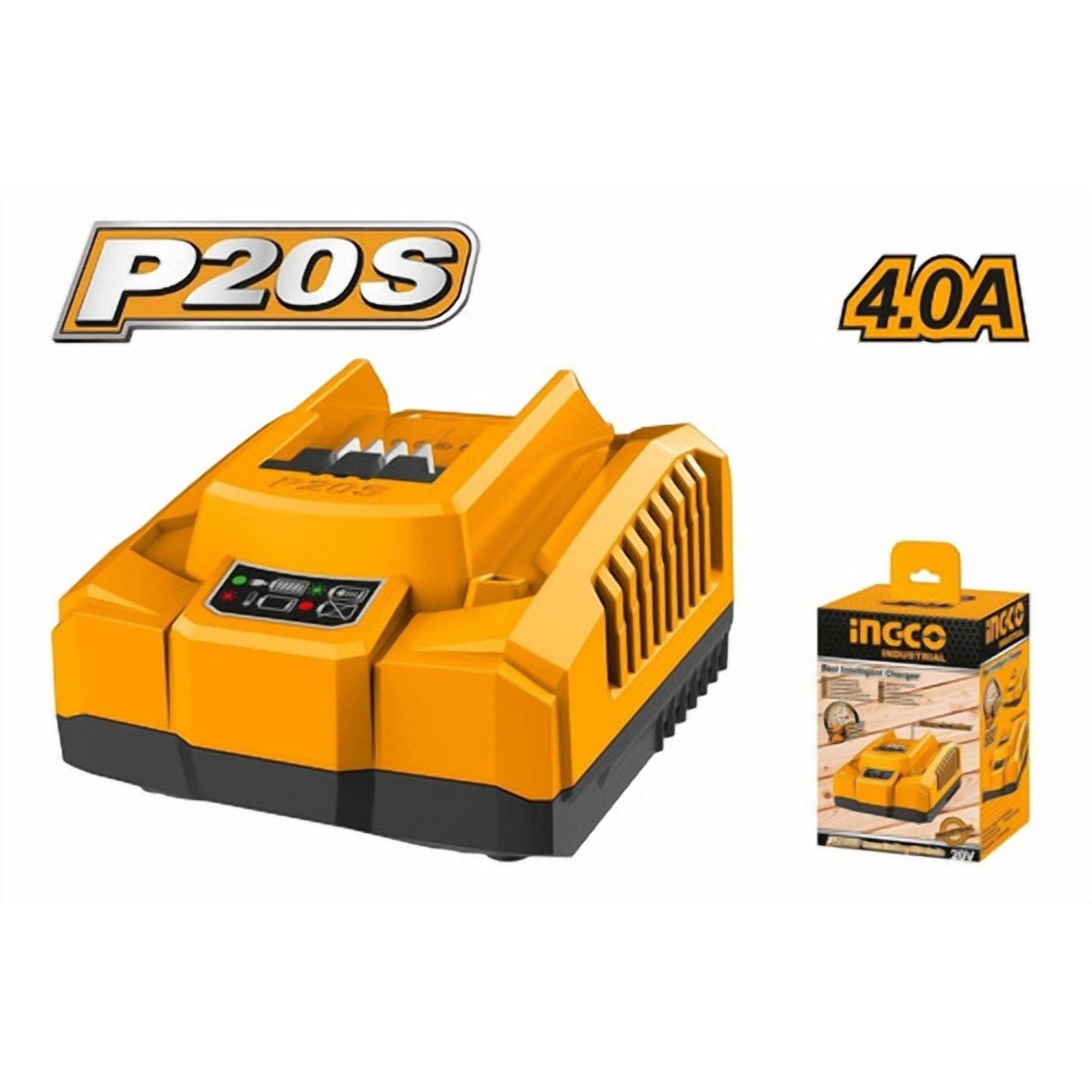 Cargador De Bateria Rapido 4ah Industrial P20s 20v Ingco