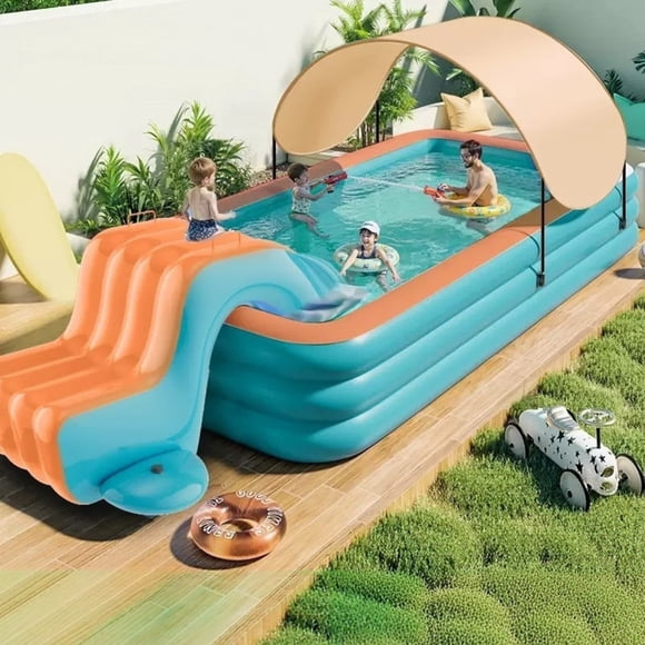Centro de Juegos Acuático Infantil, Piscina Inflable con Tobogán y Techo