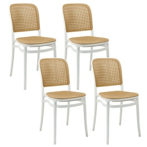 Novahus - Pack 4 Sillas Terraza Plástica Cairo Blanca/Beige