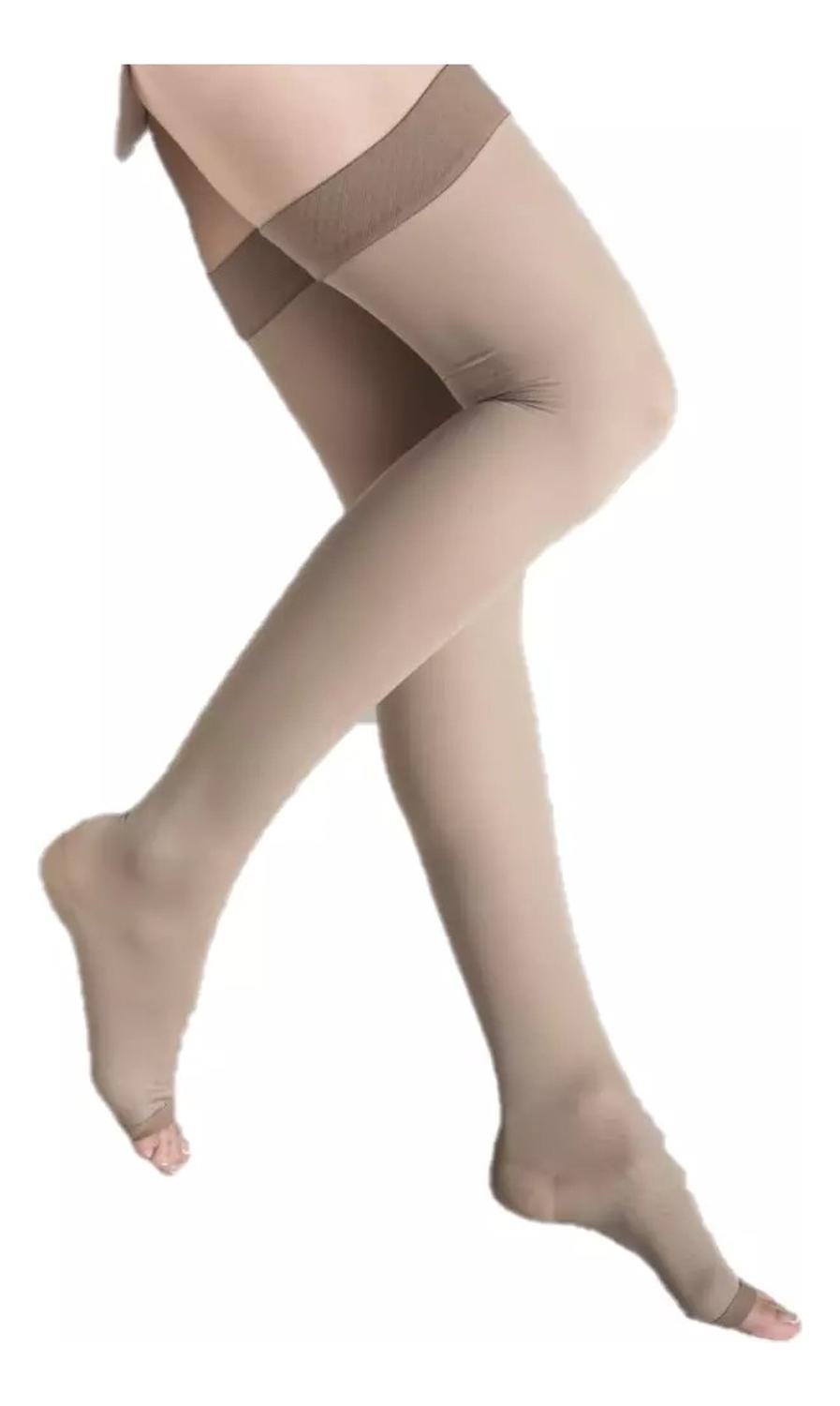 Ibici - Media Varimed Compresión Graduada 20/30Mmhg Punta Abierta Marron Claro S