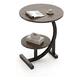 thumbnail image 1 of Mesa Auxiliar De Living Redonda Doble Repisa Madera Metal, 1 of 3