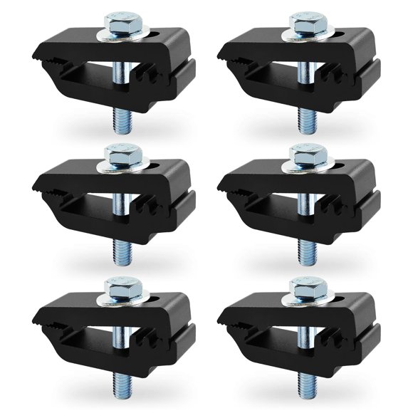 Pinzas de montaje QYMOPAY, cubierta tipo tonneau de aluminio, 6 unidades, color negro