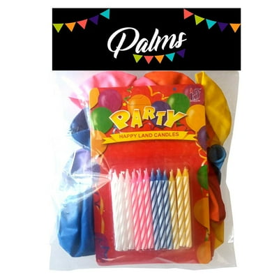 Pack 25 Globos + Velas Surtidas 1 Un Palms