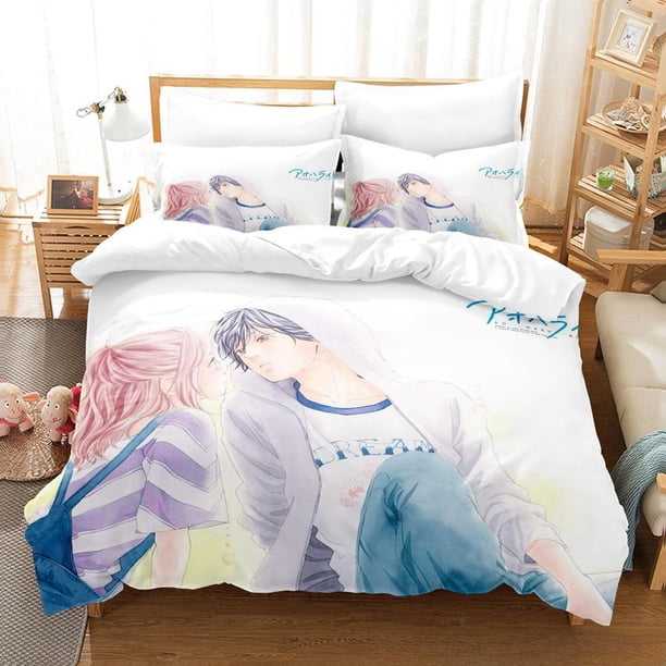 Anime Ao Haru Ride Bedding Set Single Twin Full Size Bed Set Adult Kid Bedroom Duvetcover Sets Home Textiles Bed Sheets