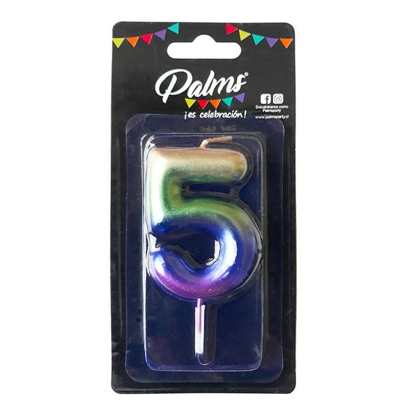 Vela Arcoiris Num 5, 1 Un