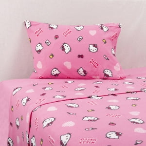 Sanrio-Hkitty - Sabana Polar 1.5 Plazas Sanrio Hello Kitty Mensaje