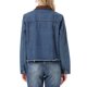 thumbnail image 3 of Chaquetas de Jean INSPIRE CHIC para Mujeres Casual con Cuello de Ante Manga Larga Abotonada Dobladillo Sin Rematar Chaqueta de Mezclilla Recortada S Azul Retro, 3 of 6