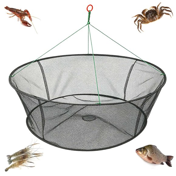 Red de Pesca WEISGJA Plegable 80 cm de Nylon con Cuerda