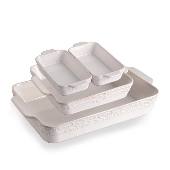Juego de 4 cazuelas cerámicas blancas Sweejar Home