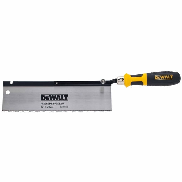 Sierra DEWALT DWHT20000 con parte trasera de acero cortada a ras de 25 cm