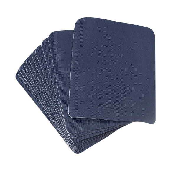Uxcell Parche de Tela Parches Termoadhesivos Azul Marino 4.9"x3.7" para Ropa, Pantalones, Bolsas Agujero Paquete de 12
