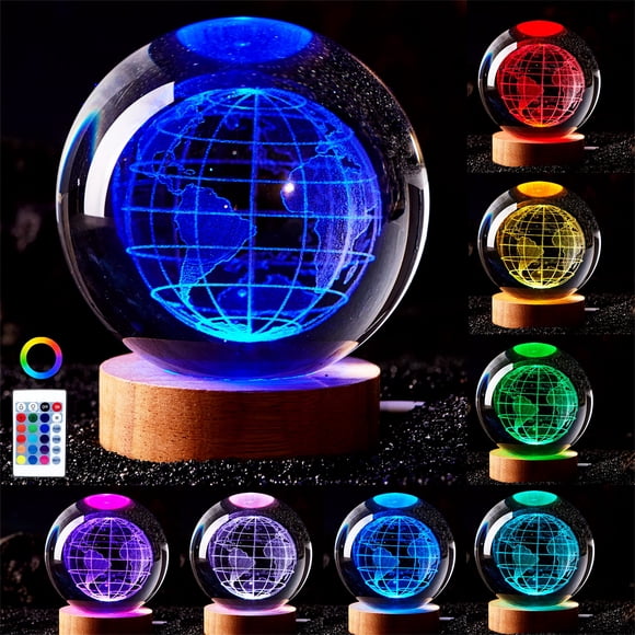Lámpara de esfera de cristal Conalisk 8 cm 16 colores con control remoto