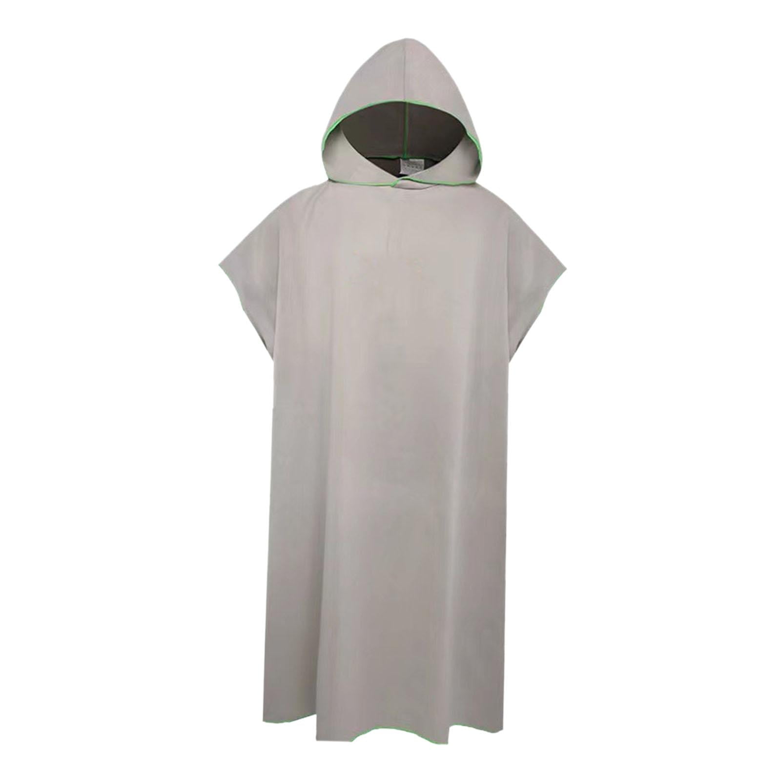 Magideal - Poncho De Microfibra Para Surf, Toalla Cambiante, Toalla De Playa Con Capucha, Toalla De Natación De Secado Rápido Para Vacaciones, Baño Al Aire Libre Gris