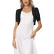 thumbnail image 1 of INSPIRE CHIC Bolero de Malla para Mujer con Frente Abierto y Mangas Cortas Fruncidas, Talla XL, Negro, 1 of 6