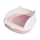 thumbnail image 4 of Caja De Arena Para Gatos De Cara Alta, Orinal Para Gatos, Inodoro Para Conejitos, Suministros Para Mascotas, Viaje, Rosa L, 4 of 5