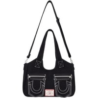 Bolso Tipo Cartera True Religion Para Mujer, Poliéster Y Algodón, Color Negro