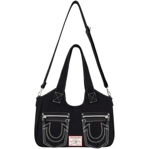 Bolso Tipo Cartera True Religion Para Mujer, Poliéster Y Algodón, Color Negro