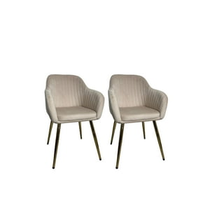 Moad - Pack 2 Sitiales Nieves Beige Patas Doradas