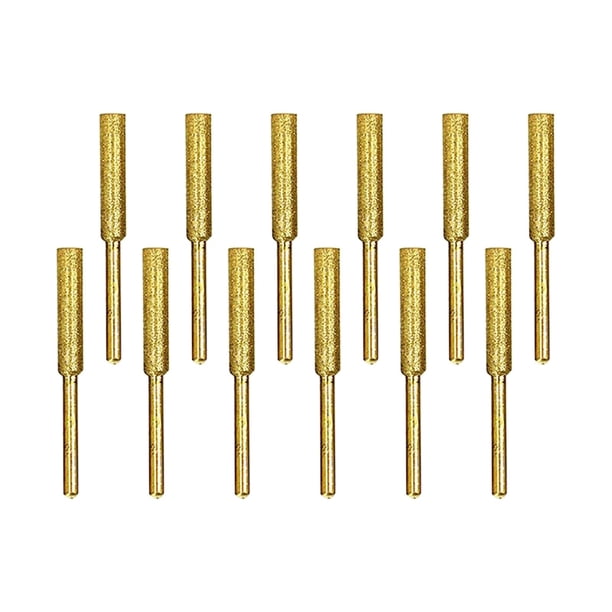 12 piezas de brocas motosierra de diamante, brocas de molienda pulido pulido rebabas pulido archivo amoladora cadena motosierra Oro 48 mm