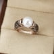 thumbnail image 3 of 14k Gold Plated Vintage Milky Stone Ring for Women - Perfect Promise, Engagement, Wedding, Anniversary, and Birthday Gift, 3 of 4