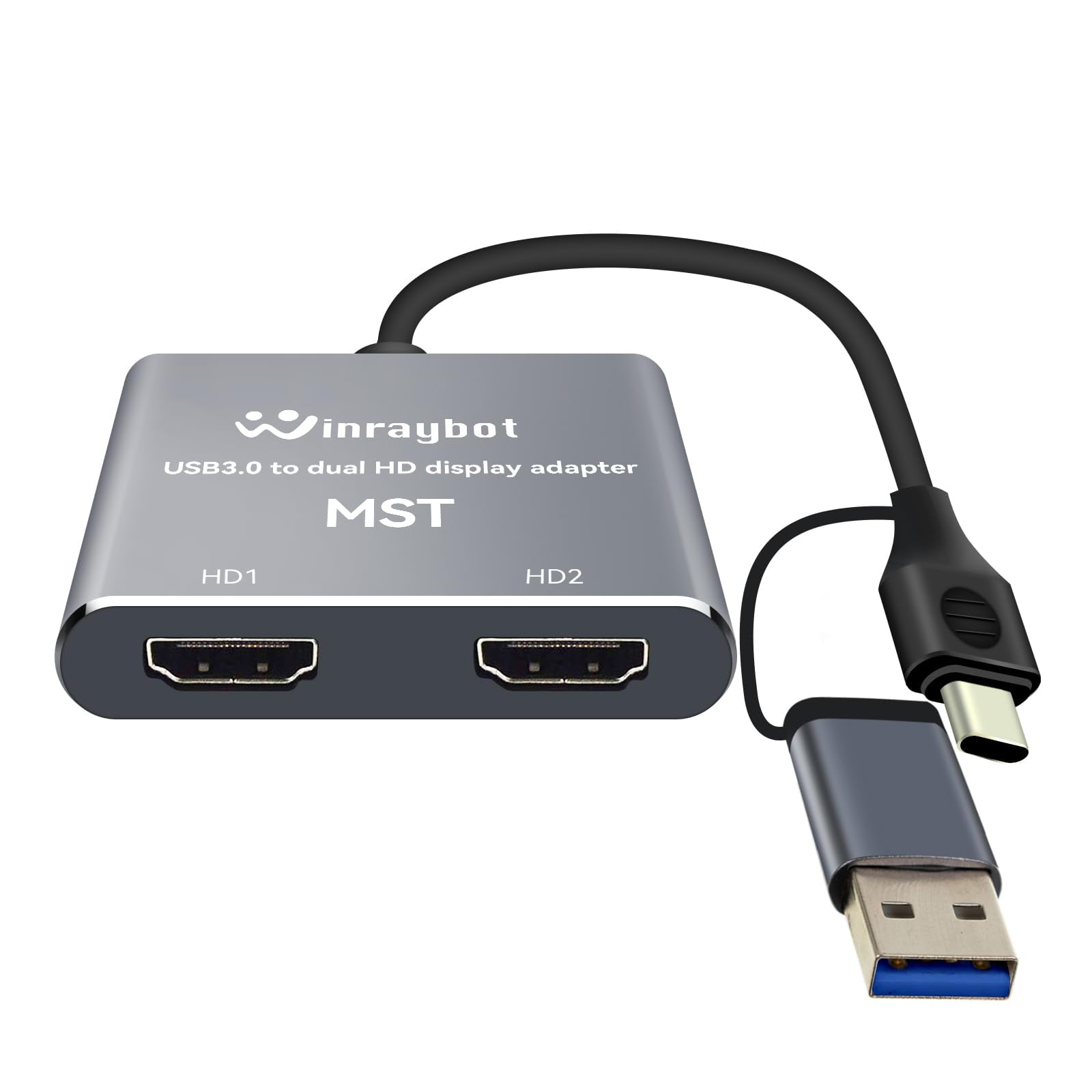 Adaptador Usb A Doble Hdmi Winraybot Usb 3.0 1080p@60hz