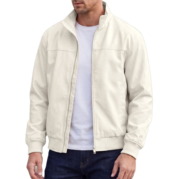 Chaqueta Bomber Ligera de Trabajo y Golf con Cremallera para Hombre INSPIRE CHIC para Primavera y Otoño L Beige