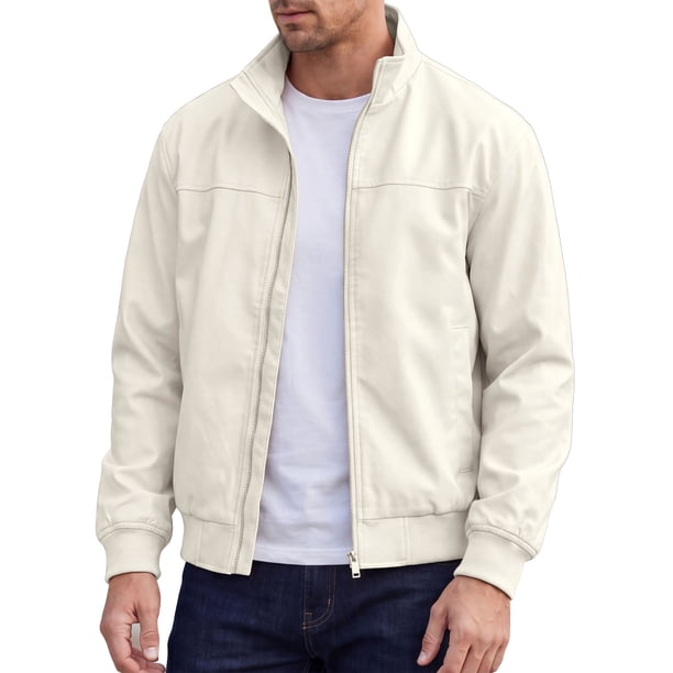 Chaqueta Bomber Ligera de Trabajo y Golf con Cremallera para Hombre INSPIRE CHIC para Primavera y Otoño L Beige